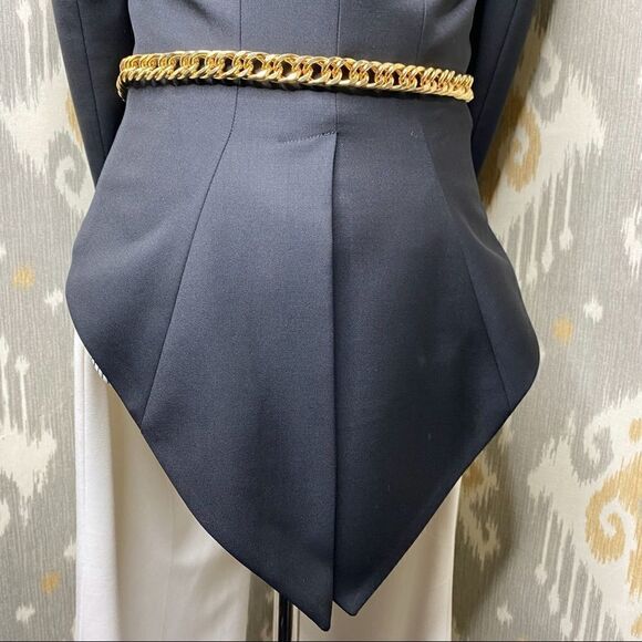 Ralph Lauren Made in Italy Black Cropped Tuxedo Gail Tailcoat - Picture 4 of 16